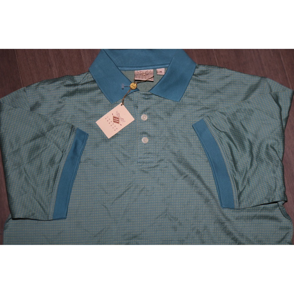 Joseph Abboud Golf Polo Shirt Mens Medium Teal Blue Pima Cotton Vintage S723 NWT